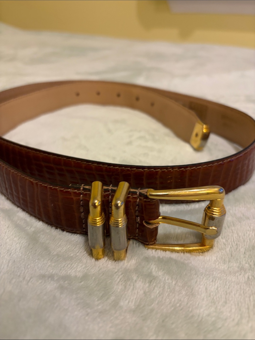 Code Azure Italy Vintage Tan Genuine Leather Belt size 42